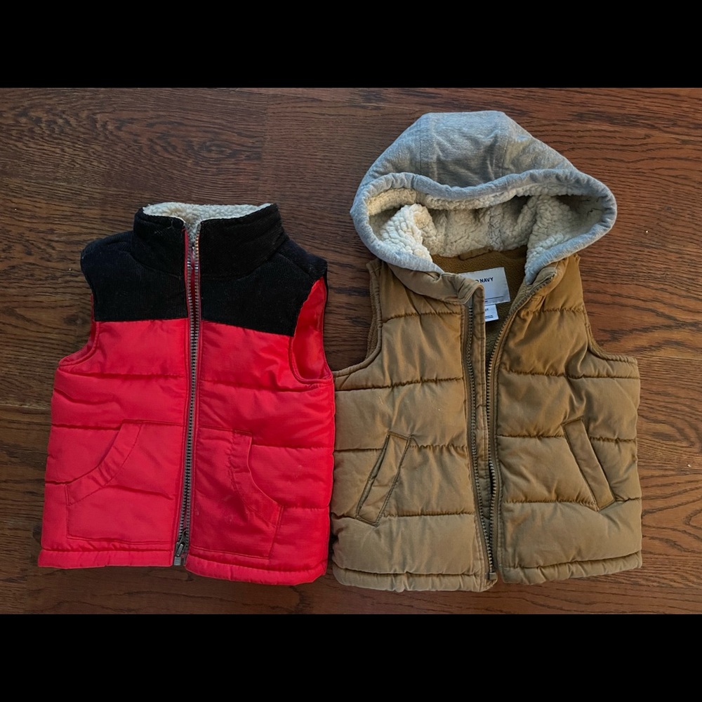 Toddler boys puffer vest, Carter’s 24 month, Old Navy 2T